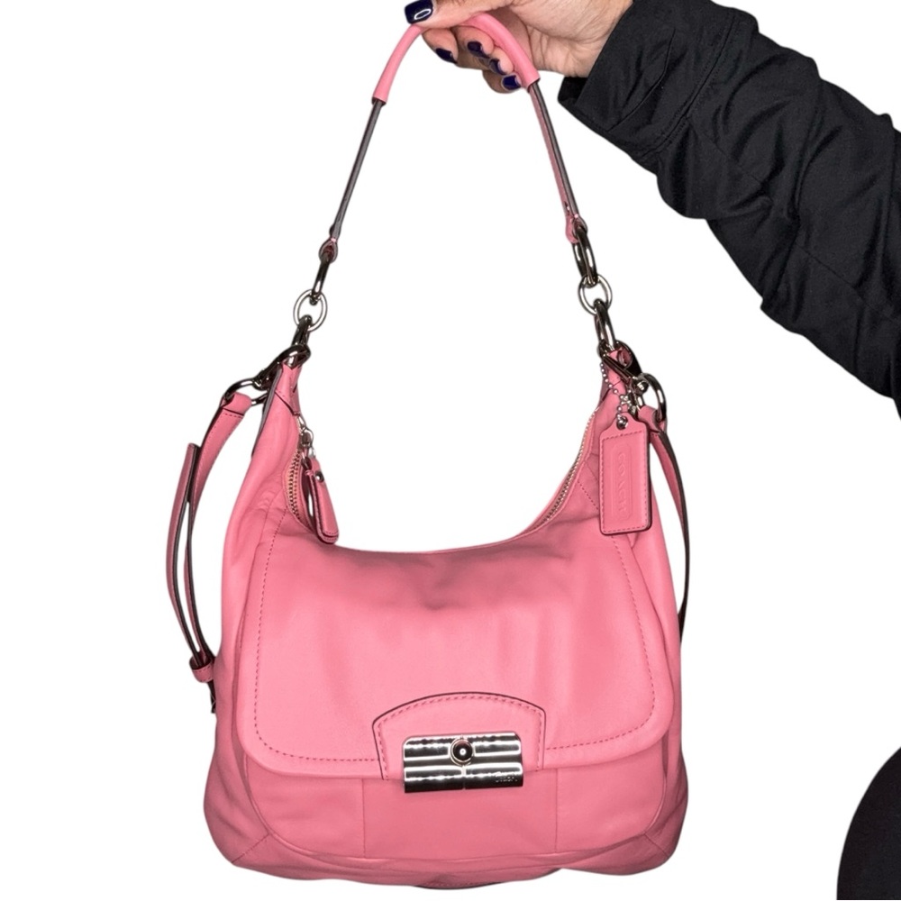 Pink Leather Shoulder Bag